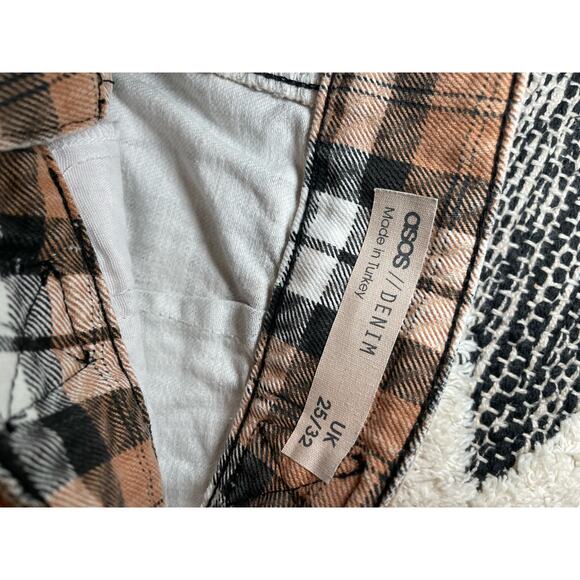 Nwot ASOS High Rise 90s Plaid Jeans size 25 - Picture 4 of 5
